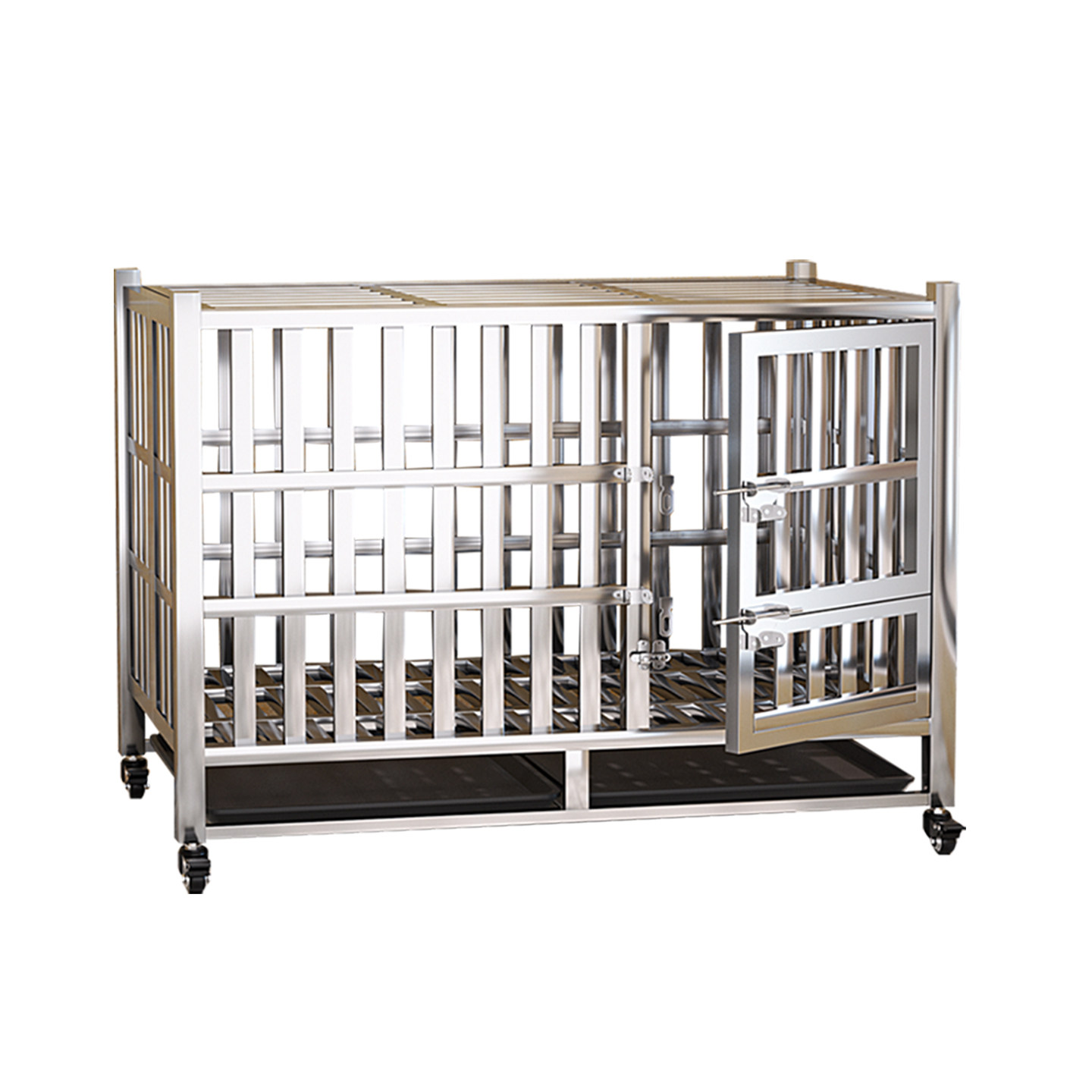 兴豪利304不锈钢狗笼中大型犬狗笼子折叠金毛拉布拉多边牧泰迪,淘宝优惠券,粉丝福利购,淘宝优惠卷