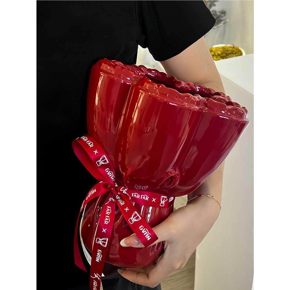 COCO 创意陶瓷花瓶摆件客厅插花瓶新婚生日乔迁毕业礼物手捧花束,淘宝优惠券,粉丝福利购,淘宝优惠卷