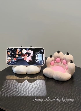可爱猫爪手机支架创意卡通3D打印桌面装饰小摆件节日伴手礼送闺蜜
