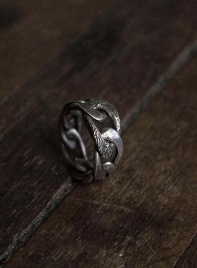 MOUNTMESU_胚芽Plant Bud Symbol Ring III链结 银饰工匠先锋暗黑
