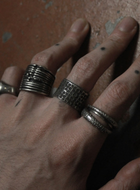 MOUNTMESU 做旧紋樣戒指Gate Pattern Ring 纯銀先锋工匠暗黑