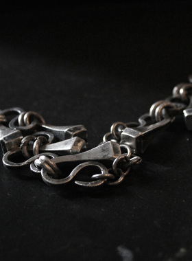 MOUNTMESU 银钉链II-NAIL I Necklace 做旧重型银项链