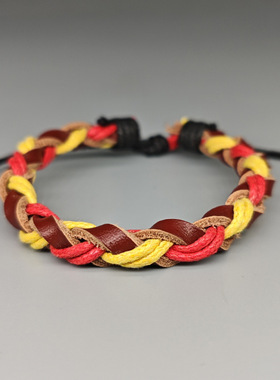 花百饰撞色网红复古编织多层手链女可调多色简约手环原创小众