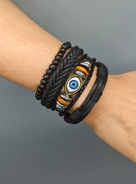 蓝色眼睛四件套装可调节欧美学生暗黑森系个性小众in小众