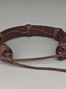 欧美学生网红单个复古皮革手链简约编织创意小众手绳可调小众