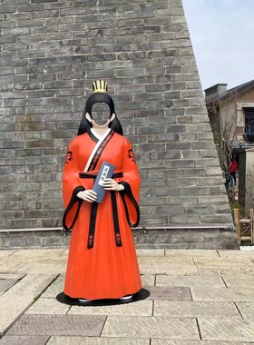 云南大理网红玻璃钢古汉服人物网红打卡雕塑露脸空脸人像拍照摆件