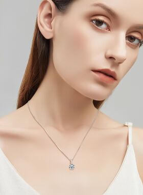 亚马逊跨境小众感四爪莫桑石项s925纯银简约百搭轻奢吊坠