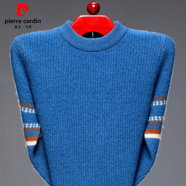 皮尔卡丹羊绒衫男毛衣100%纯羊绒轻奢套头羊毛衫休闲圆领冬季加厚,淘宝优惠券,粉丝福利购,淘宝优惠卷