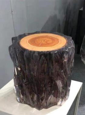 抽象透明树脂花瓣椅子吧台旋转凳子室内酒店客厅软装抽象雕塑摆件