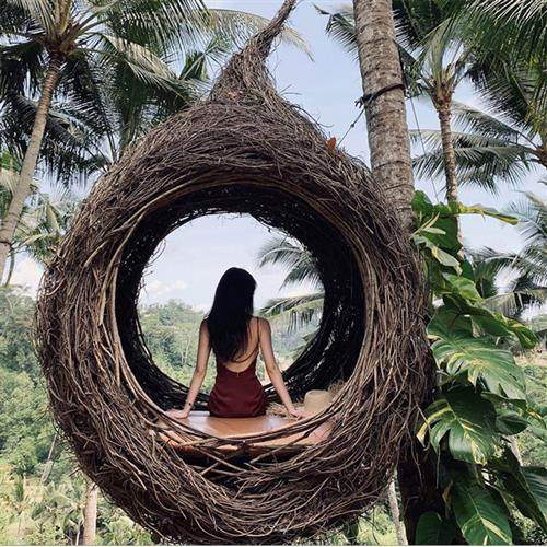 巴厘岛网红鸟巢秋千景区婚纱拍摄道具创意悬挂圆形床户外民宿鸟巢,淘宝优惠券,粉丝福利购,淘宝优惠卷