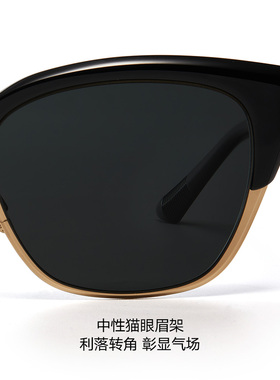 暴龙墨镜2026年新品猫眼眉框防晒太阳镜杨紫同款百搭墨镜女BL6110