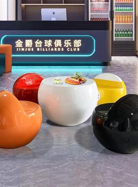 乔氏独牙卡通黑八黄九玻璃钢公仔台球台球厅俱乐部装饰送礼大摆件