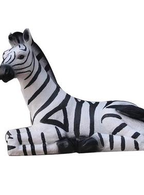 仿真动物落地摆件大型是滴公园装饰斑马雕塑庭院商场玻璃钢工艺品