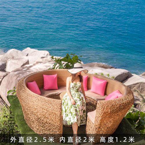网红鸟巢卡座藤编树上鸟窝沙发造型打卡餐台景观民宿户外海边道具,淘宝优惠券,粉丝福利购,淘宝优惠卷
