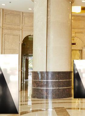 厂家直供黑白双色大理石柱方形会所酒店样板房摆件装饰品落地摆件