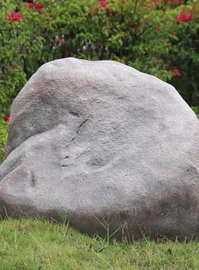 户外仿真假石头玻璃钢雕塑庭院景区售楼部小区井盖石草地落地摆件