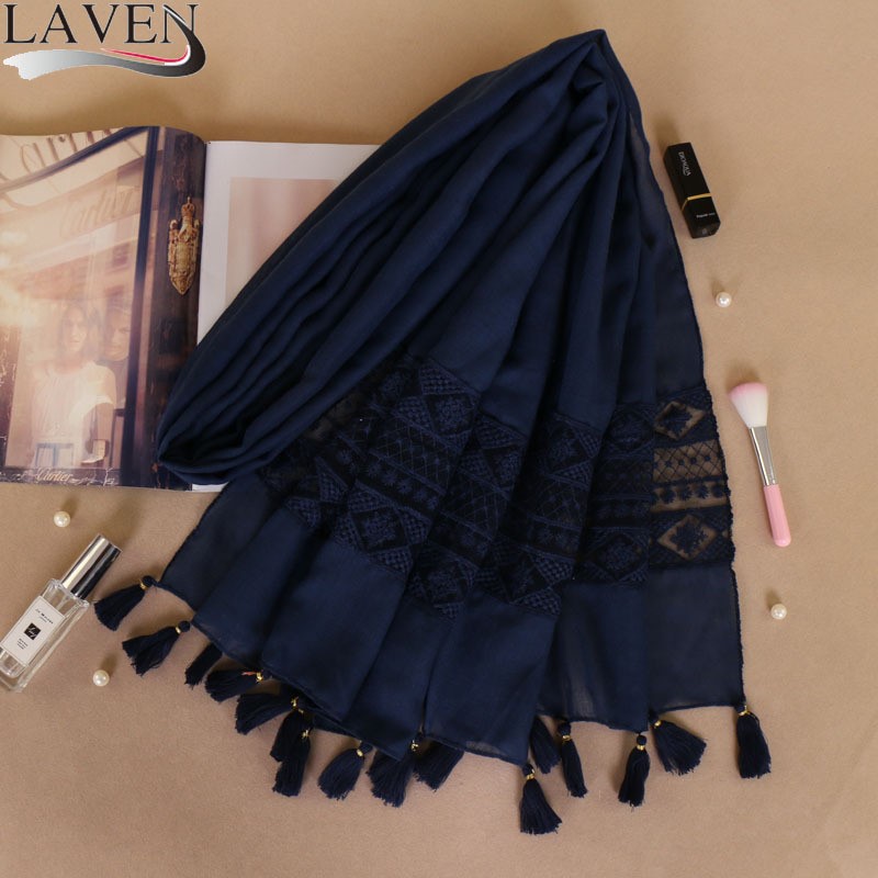 Thickened women lace scarf cotton linen shawl BS529 棉麻披肩 - 图2