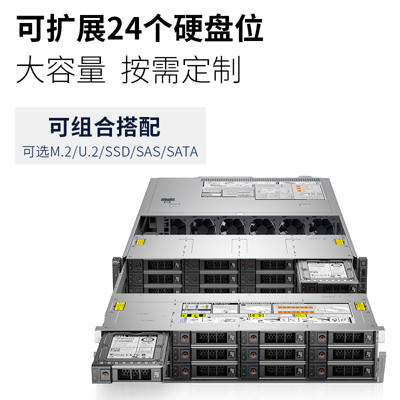 戴尔R740XD2服务器铂金104核3.5寸24盘机架式大型ERP存储数据运算-图1