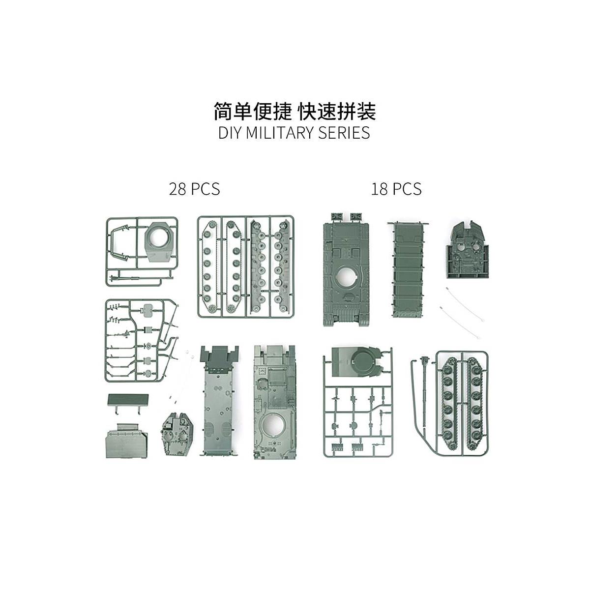 4D拼装1/72中国ZTD05两栖装甲突击车ZTZ99A坦克模型军事男孩玩具 - 图0