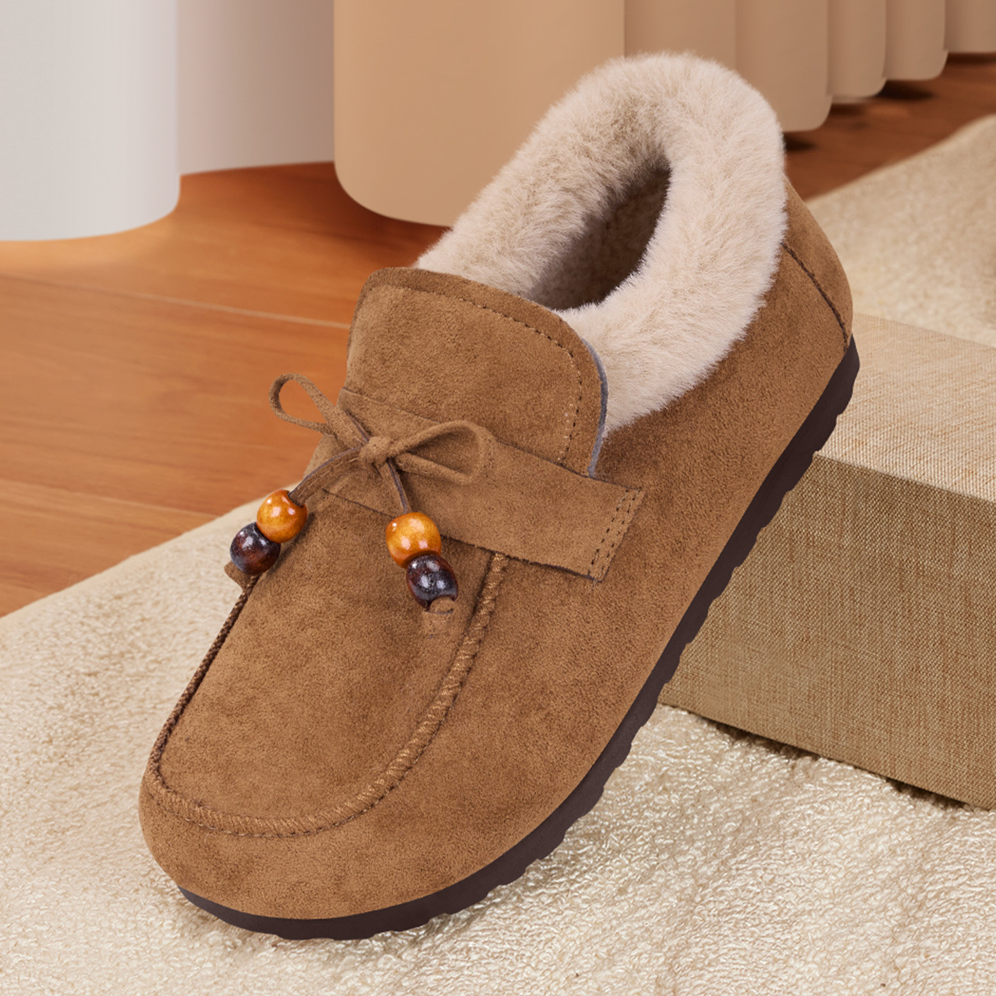 新款一脚蹬时尚轻便妈妈女鞋冬加绒保暖老北京布鞋中老年防滑棉鞋,淘宝优惠券,粉丝福利购,淘宝优惠卷