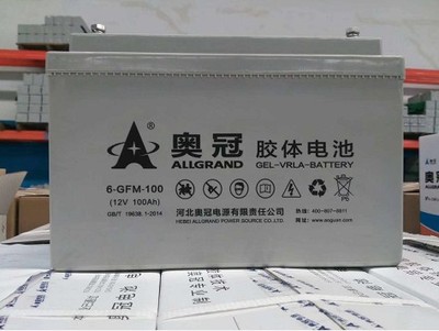 新款奥冠蓄电池12V65AH100AH38AH24AH40A120AH200A太阳能专用胶体 - 图0