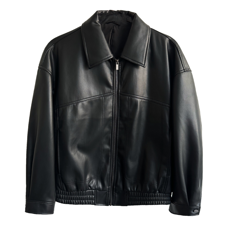 160矮个子秋冬男短款皮衣潮流小码XS休闲皮夹克青年男装S宽松外套 - 图3