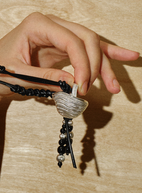 SOFT ROOM编织篮天然石长项链包挂吊坠可拆卸配饰小众设计毛衣链