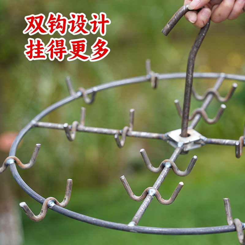 手工烟熏腊肉加厚钢筋加粗旋转圆形家用香肠支架架子晾晒熏肉神器,淘宝优惠券,粉丝福利购,淘宝优惠卷