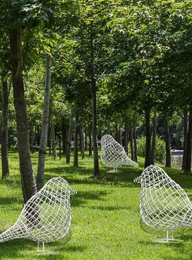 不锈钢镂空小鸟雕塑小区公园商场大门幼儿园铁艺喜鹊动物摆件装饰