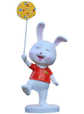 幼儿园商场卡通兔子玻璃钢动物坐凳子景区座椅恐龙水果雕塑大摆件