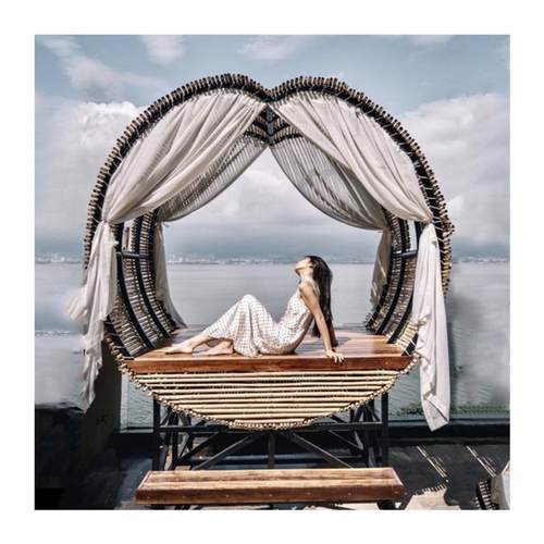 巴厘岛网红创意鸟巢秋千户外同款爱心吊篮景区打卡婚纱照拍摄道具 - 图3