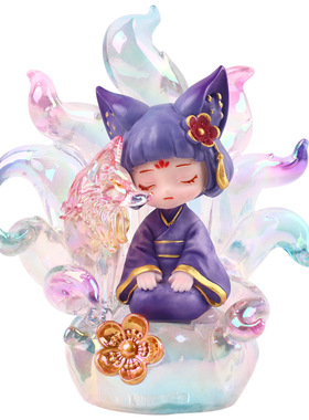 上古智慧仙潮玩盲盒九尾狐国潮玄幻小仙女手办家居桌面摆件小礼品