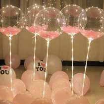 Popo Ball Balloon Decoration Scene Placement Birthday Courtside Wedding Props Net Red Luminous Transparent Table Floating Post Wedding House