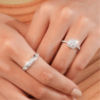 1 carat moissanite sugar cube platinum plated diamond ring