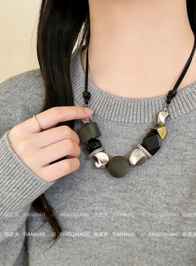 轻奢小众木质项链女2026新款