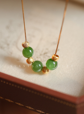 暖言三生三世和田玉碧玉项链