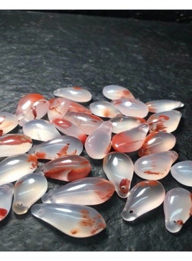 南红九口料冰飘卡子一点红配饰文玩配饰手链配饰