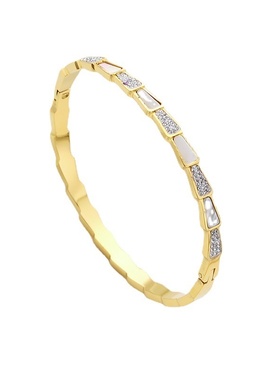 时尚个性随意百搭蛇骨手环气质轻奢风微镶锆石扇叶形手镯饰品