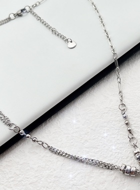 欧美个性风嘻哈女黑桃A项链钛钢夏季滴油高级感复古锁骨链小吊坠