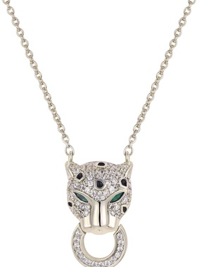 希腊设计师猎豹子头满钻锆石项链轻奢高级感秋冬新款小众设计