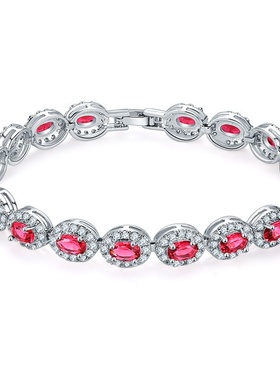 椭圆锆石手链饰品女秋季小众简约女士手环高级感手饰配饰