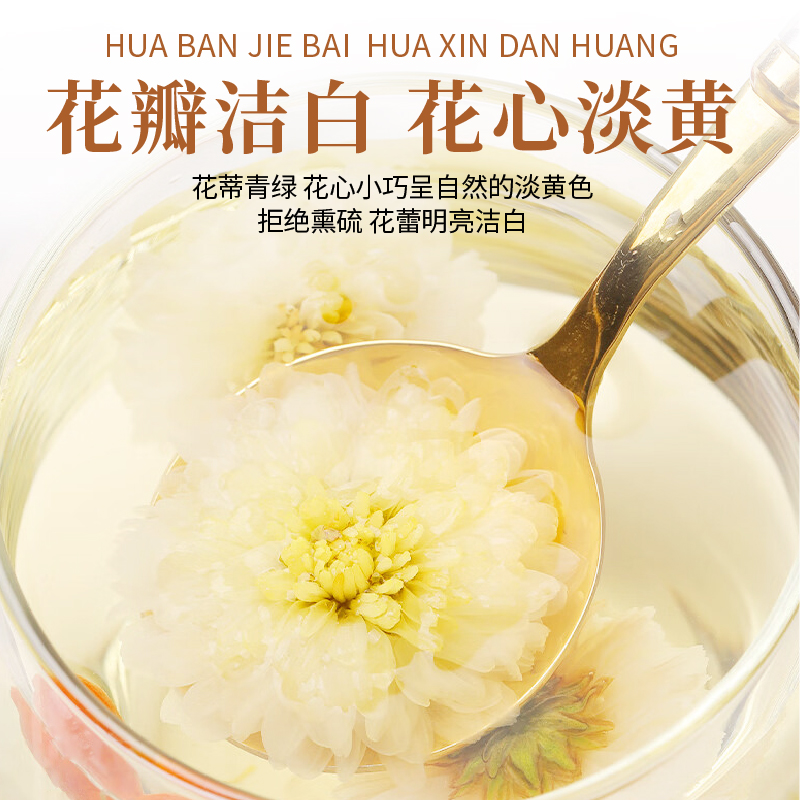 安徽黄山贡菊金丝皇菊特正品级大官方旗舰白菊花胎滁州茶野生泡水