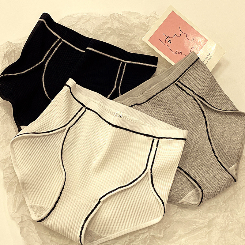 高腰内裤女士纯棉抗菌透气高开叉无痕简约黑白灰运动风三角短裤女,淘宝优惠券,粉丝福利购,淘宝优惠卷