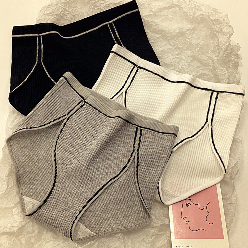 高腰内裤女士纯棉抗菌透气高开叉无痕简约黑白灰运动风三角短裤女,淘宝优惠券,粉丝福利购,淘宝优惠卷
