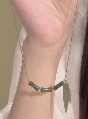 墨染青竹国风新中式竹节项链女生2025年爆款颈链轻奢小众