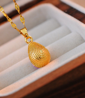 气质百搭紫色锆石水滴项链女轻奢高级感榴莲吊坠夏季新锁骨链颈链