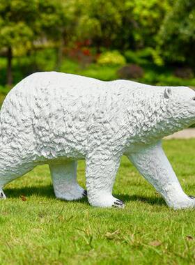 户外仿真北极熊雕塑摆件海洋世界大型玻璃钢动物园林景观装饰公园