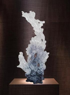 抽象太湖石摆件透明树脂雕塑艺术品酒店别墅家居入户玄关门厅装饰