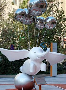 玻璃钢卡通吉祥物雕塑定制做大型户外网红公仔迎宾景观雕像