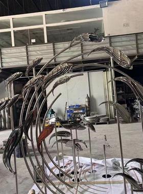 不锈钢雕塑鱼售楼处庭院酒店花园林水池创意装饰摆件户外景观定制